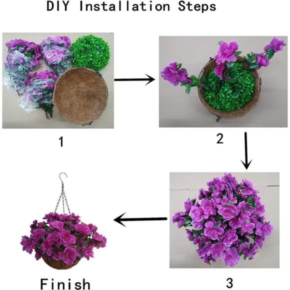 Artificial Flower Hanging Basket for Home Market Outdoor Decoration Hanging - Picture 5 of 7